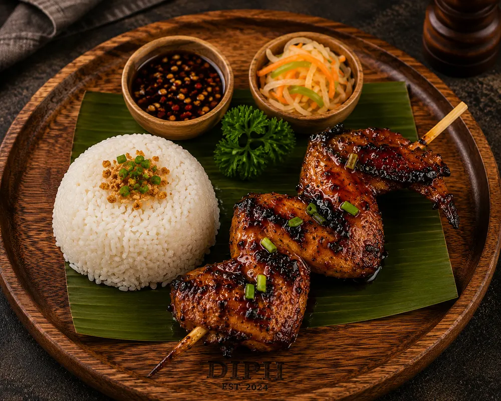 Barbeque Chicken Wings w/ rice