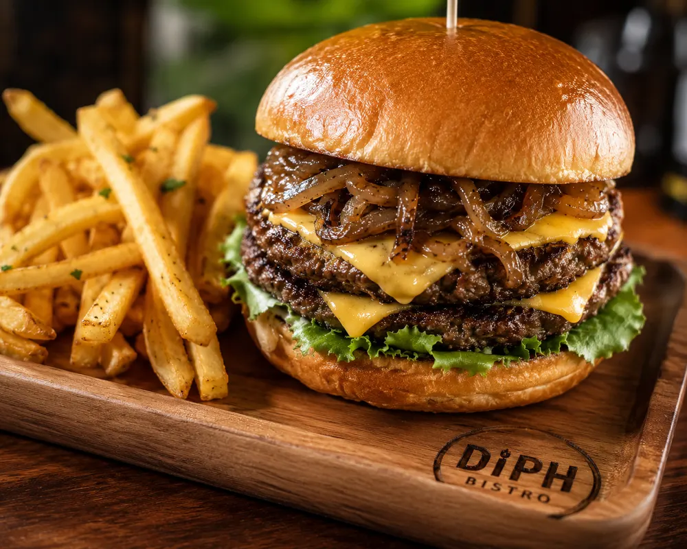 Big Boy Double Patty Smash Burger with Carmelized Onions