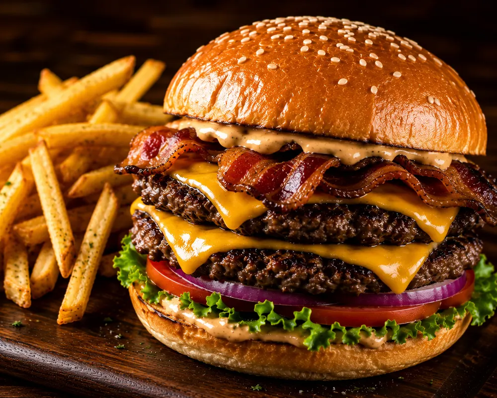 D's Ultimate Bacon Double Patty Burger