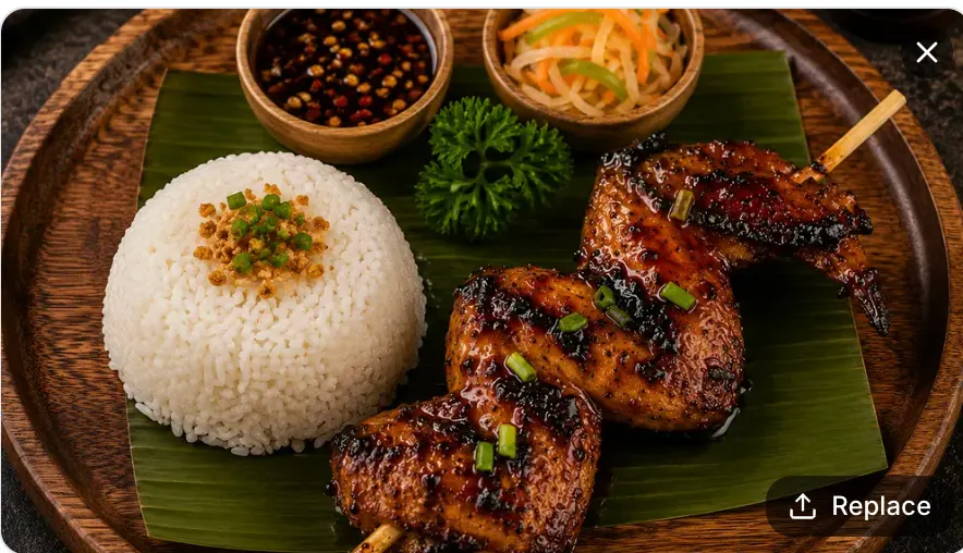 Barbeque Chicken Wings w/ rice