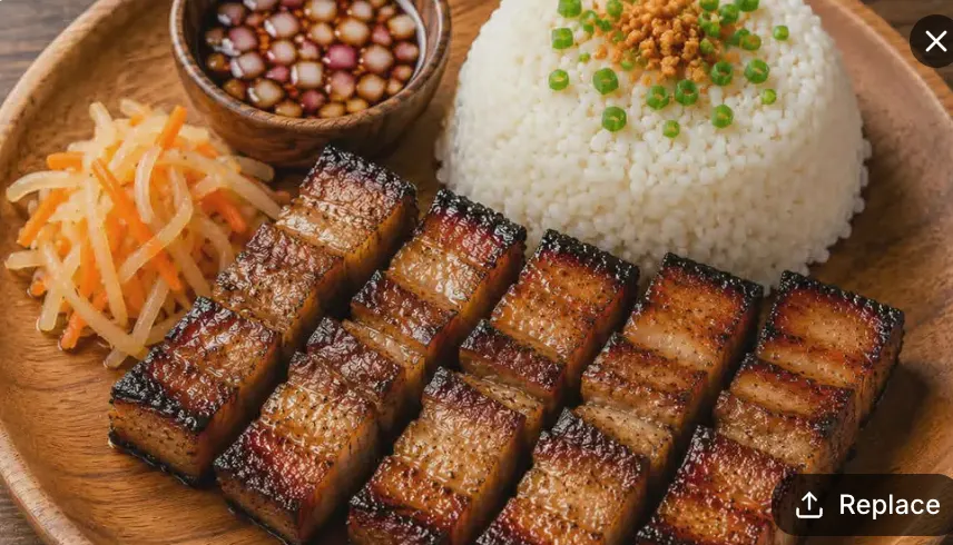 Flame-Grilled Liempo w/ rice