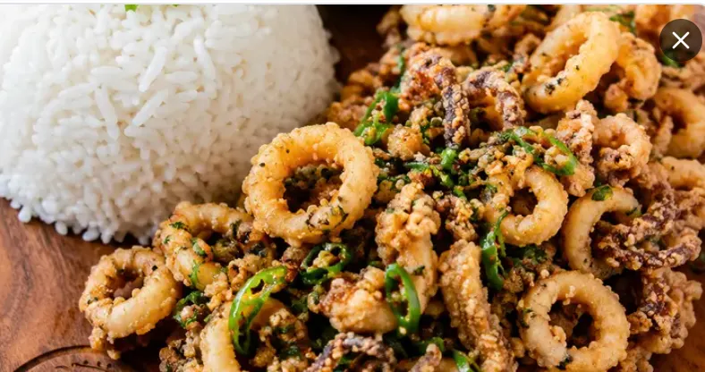 Salt and Pepper Squid (Rice Included)