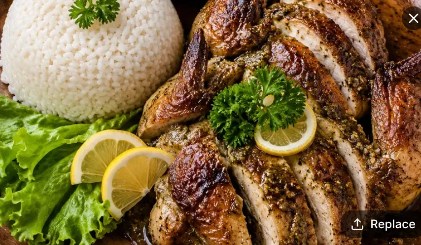 Whole Rustic Roast Pesto Chicken (Rice Included)